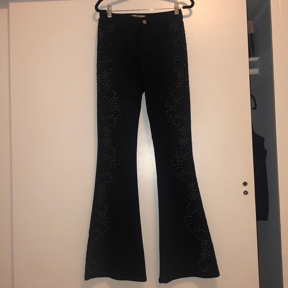 Free people embellished flare jeans
